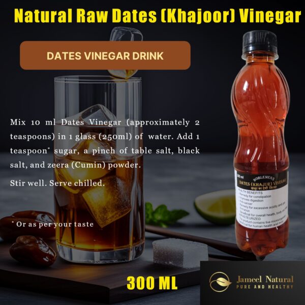 Natural Dates Vinegar Unpasteurized (300ML) - Image 3