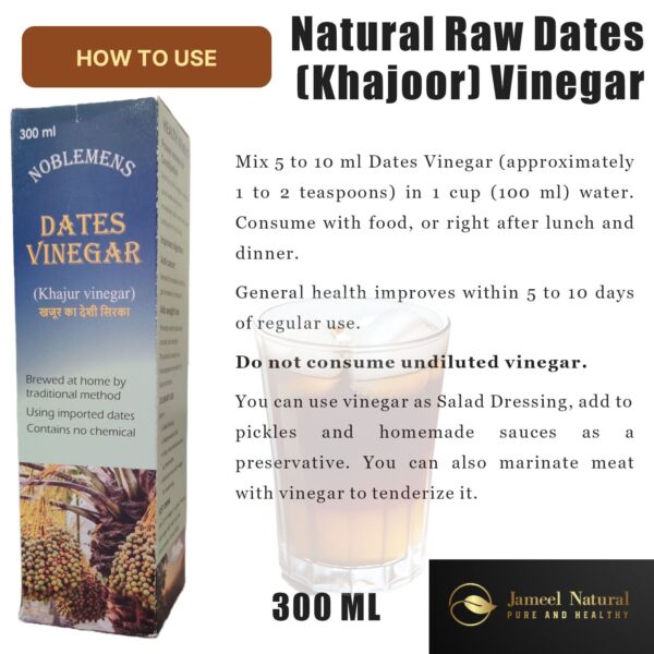 Natural Dates Vinegar Unpasteurized (300ML) - Image 5